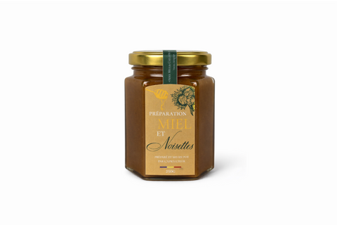 Pâte à tartiner Miel et noisettes – Miel local  et naturel